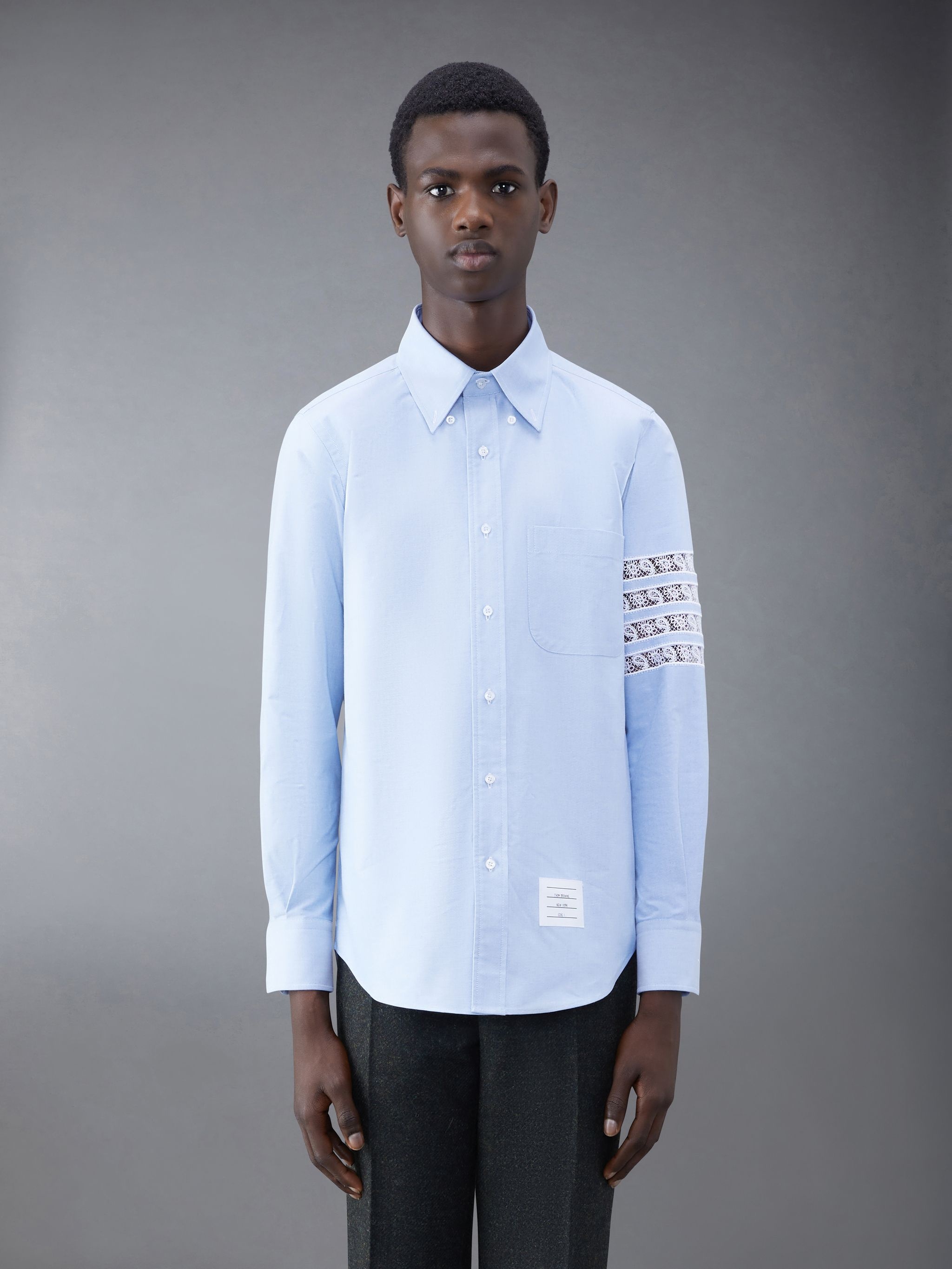 Broderie Anglaise 4-Bar Straight Fit Shirt - 2