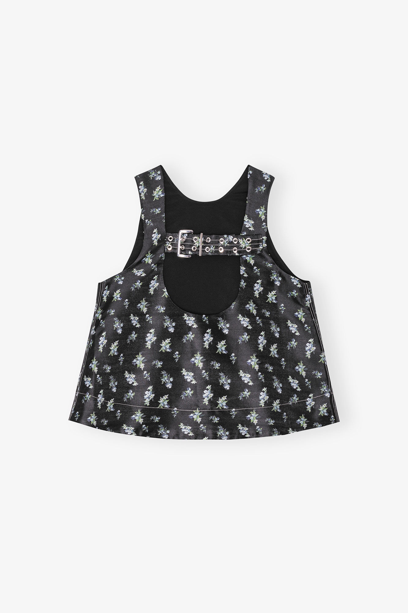 FLORAL JACQUARD SLEEVELESS TOP - 7