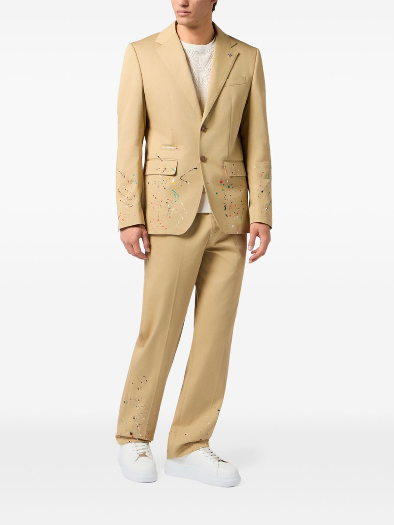 PHILIPP PLEIN paint-splash blazer outlook