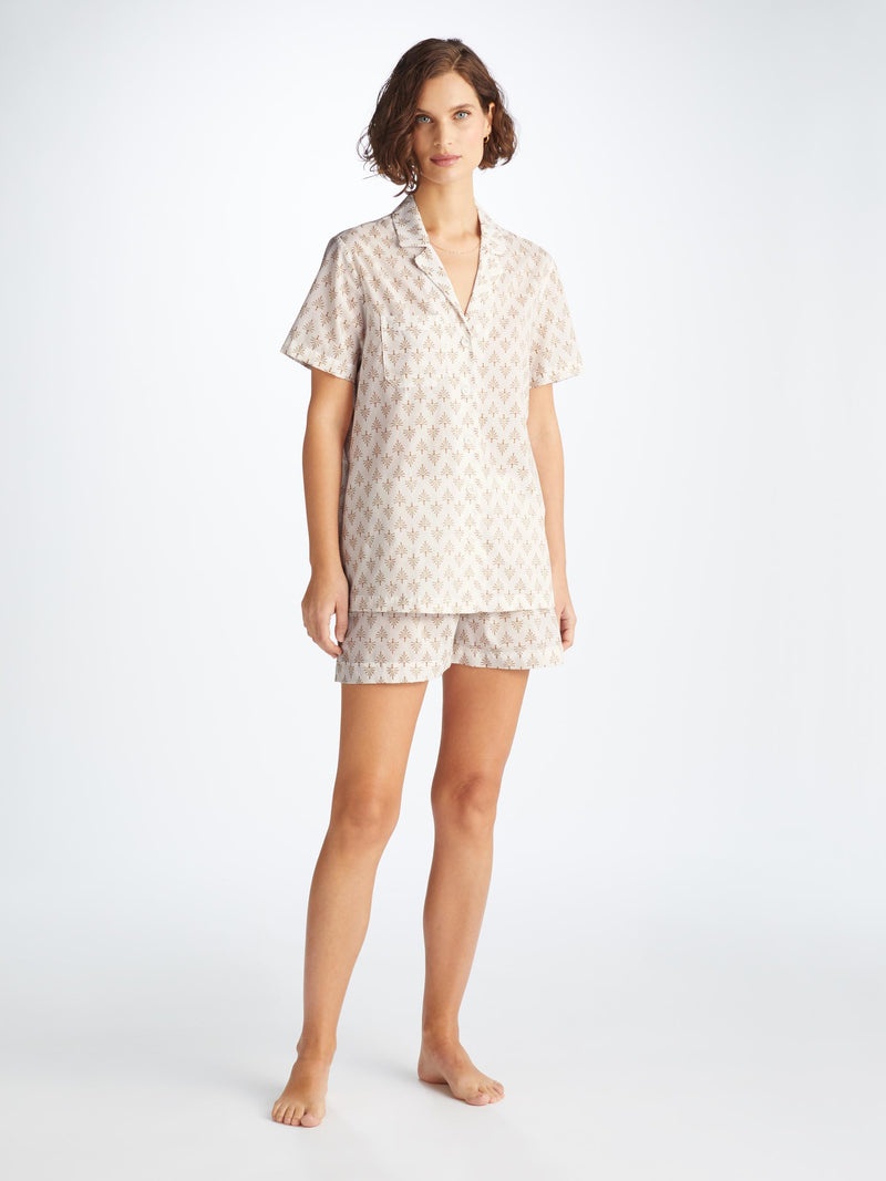 Women's Short Pajamas Nelson 101 Cotton Batiste White - 3
