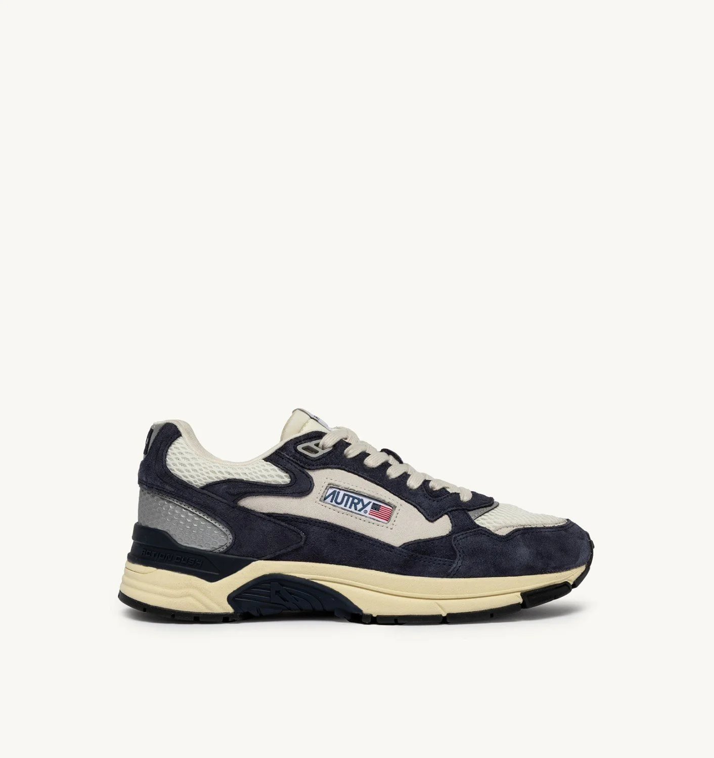 HYPERWAY SNEAKERS IN SPACE BLUE COLOR AND SILVER-TONE SUEDE AND MESH - 1