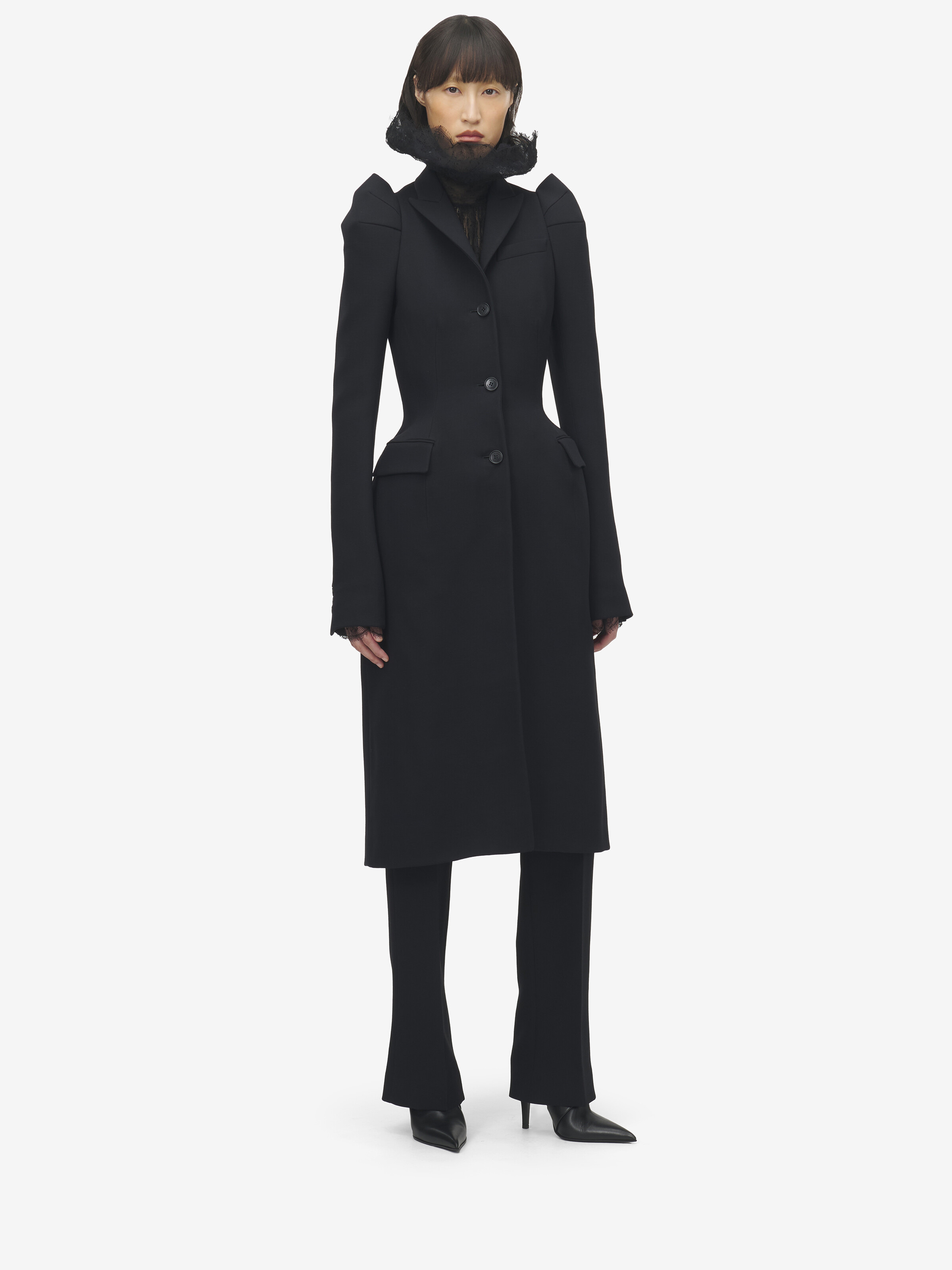 Pinched Shoulder Coat - 2