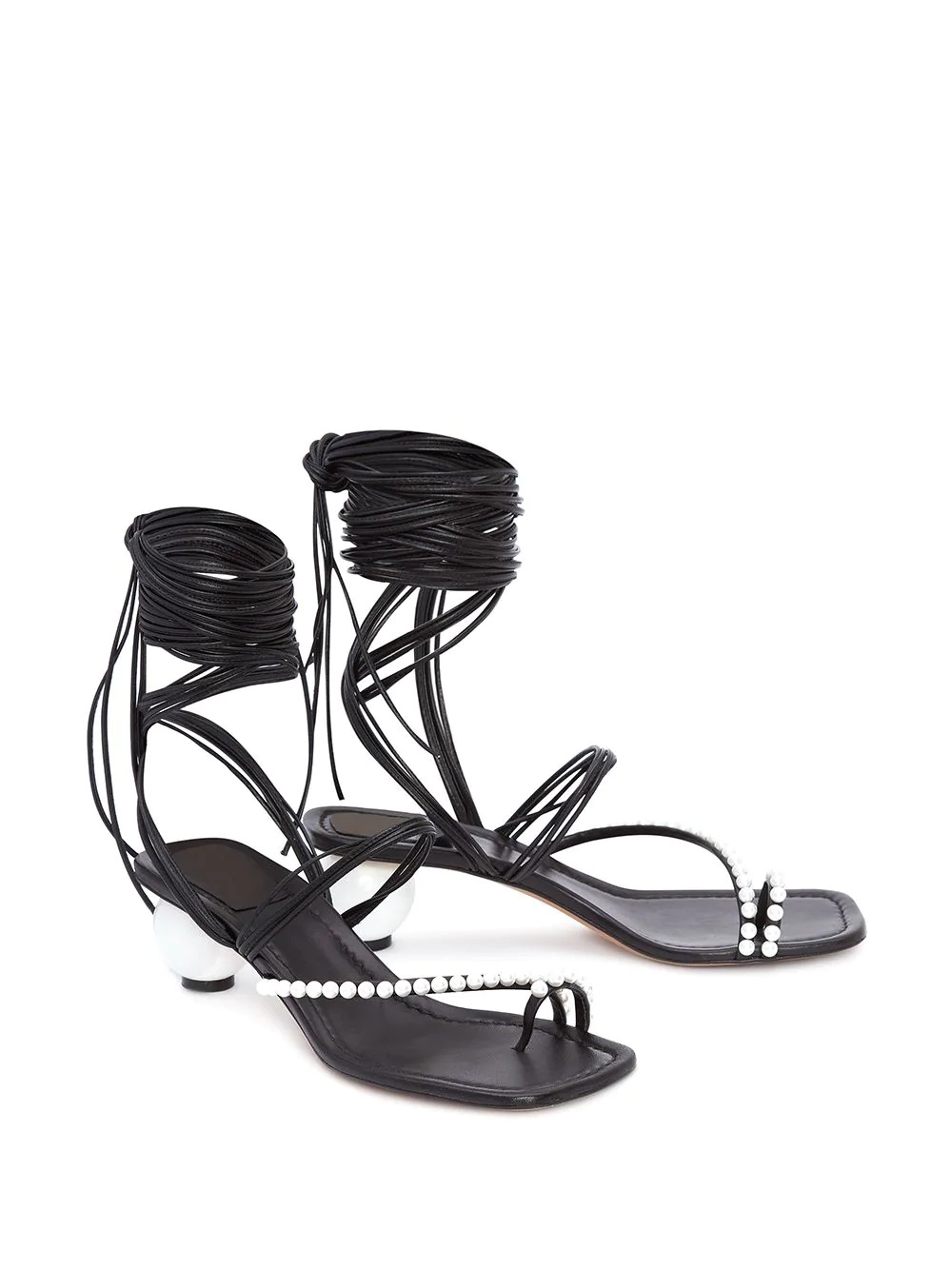 Pearl wrap ankle sandals - 2