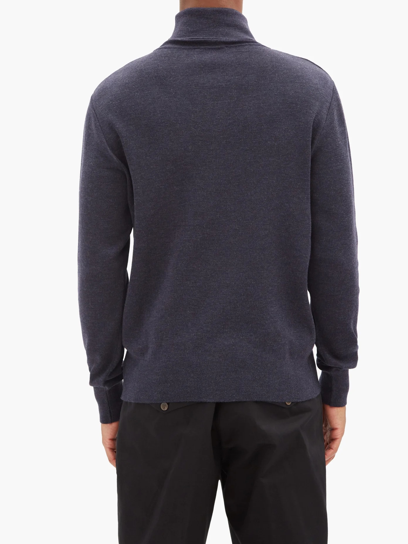 Fox Head-patch wool roll-neck sweater - 5