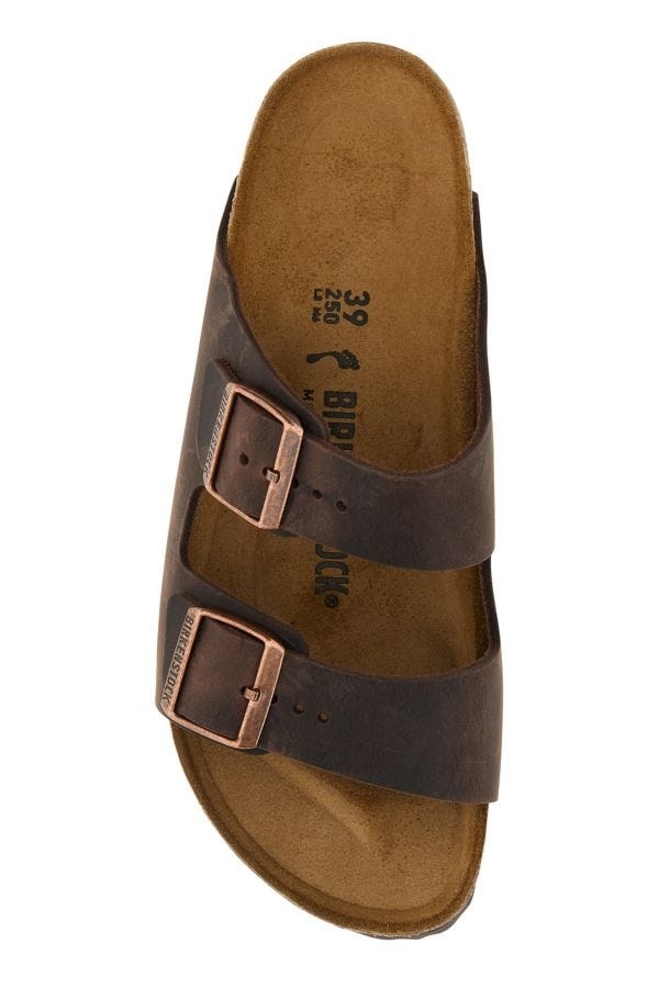 Brown leather Arizona slippers - 4