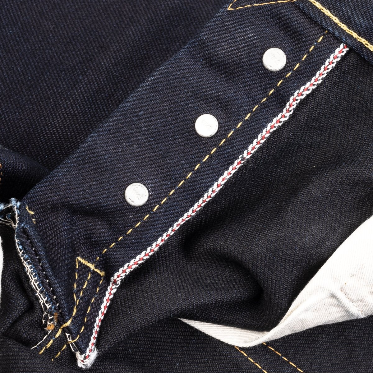 IH-777S-21ib 21oz Selvedge Denim Slim Tapered Cut Jeans - Indigo/Black - 14