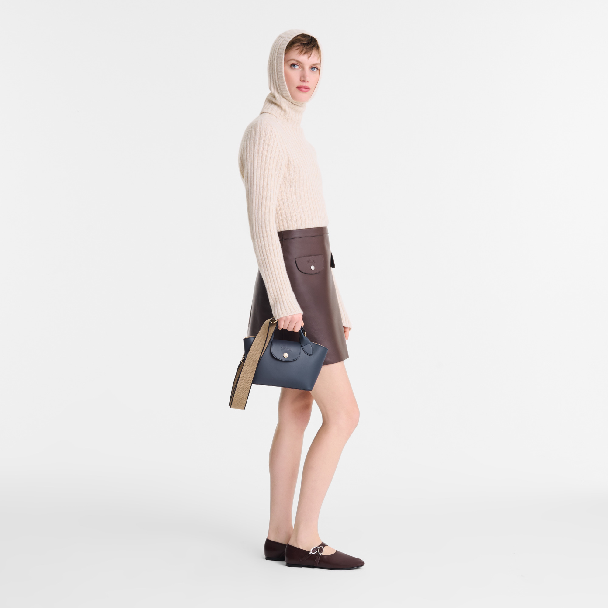 Épure XS Tote bag Navy - Leather - 2