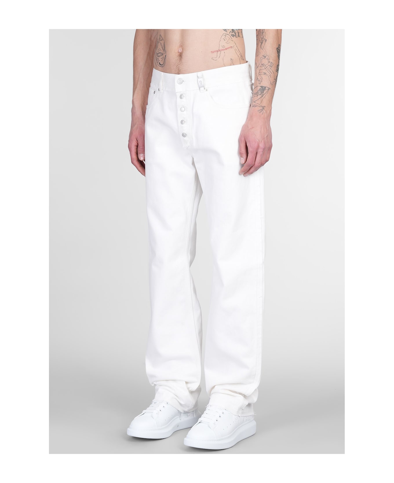 Jeans In White Cotton - 4