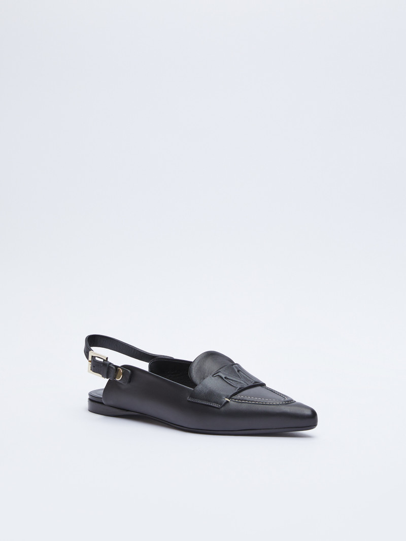 Max Mara MAG Leather mule moccasins outlook