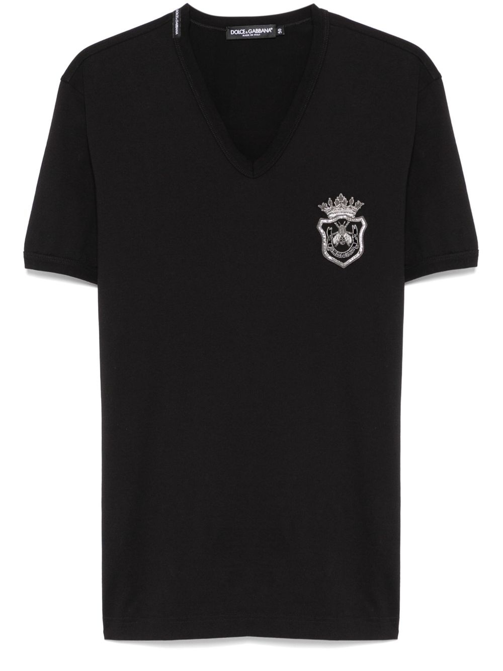 Tシャツ・カットソー DOLCE & GABBANA COTTON T-SHIRT WITH HERALDIC PATCH Cotton T-shirt with heraldic patch in Black for Men