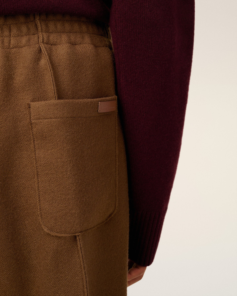 BROWN WOOL ELASTICATED TROUSERS 4
