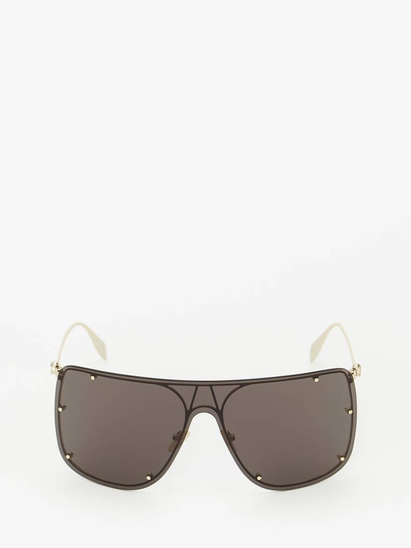 Skull Mask Sunglasses in Gold/grey 1