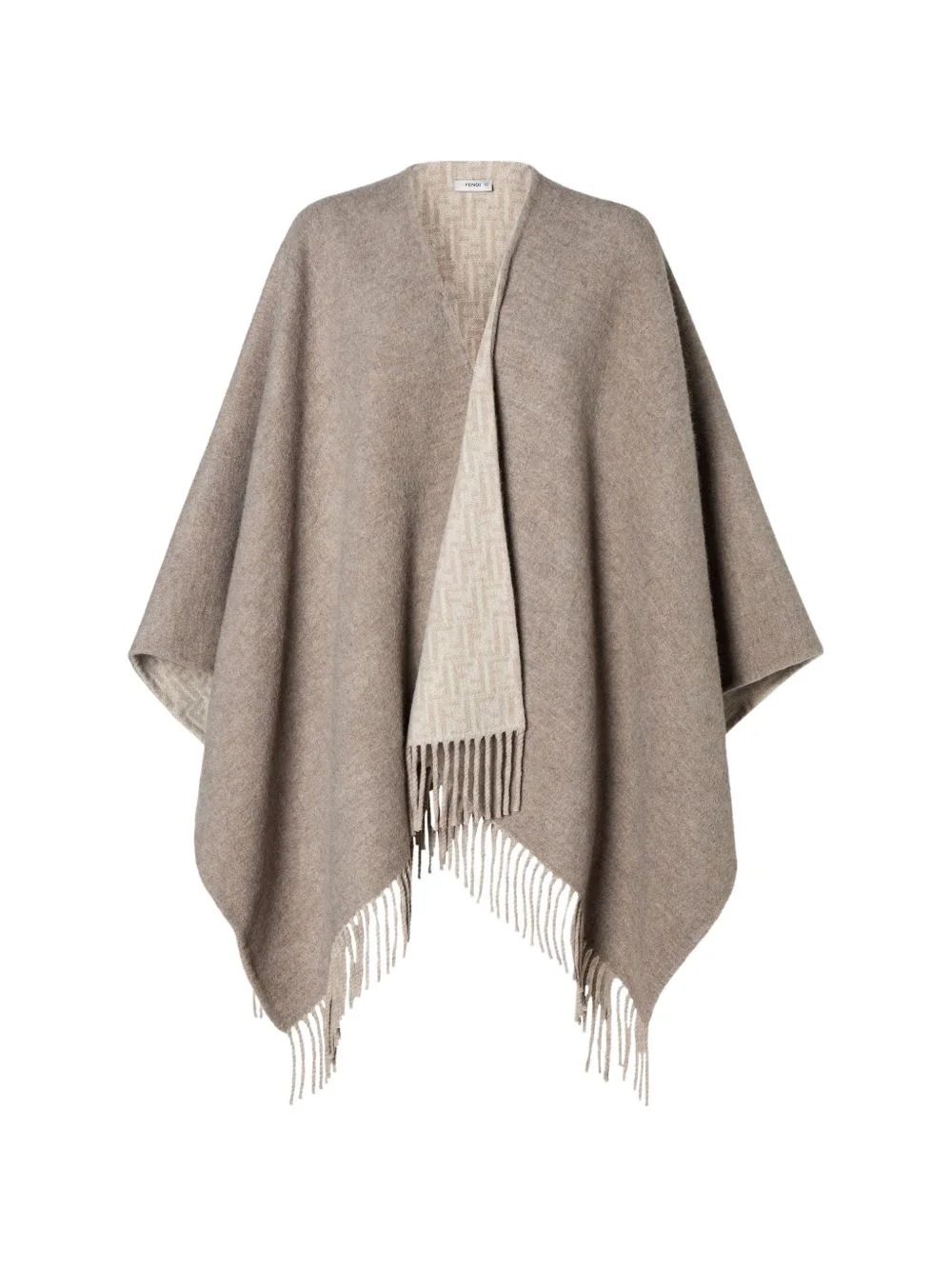 reversible fringed poncho - 1