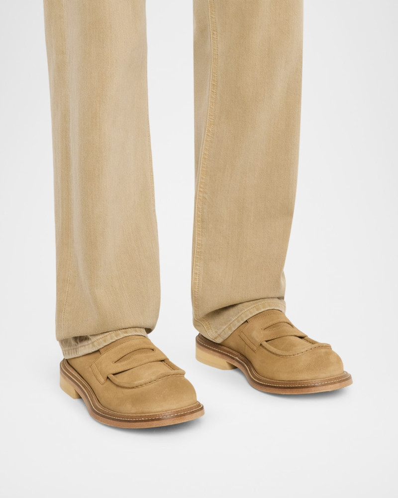 Moschino Men's Suede Penny Loafers outlook