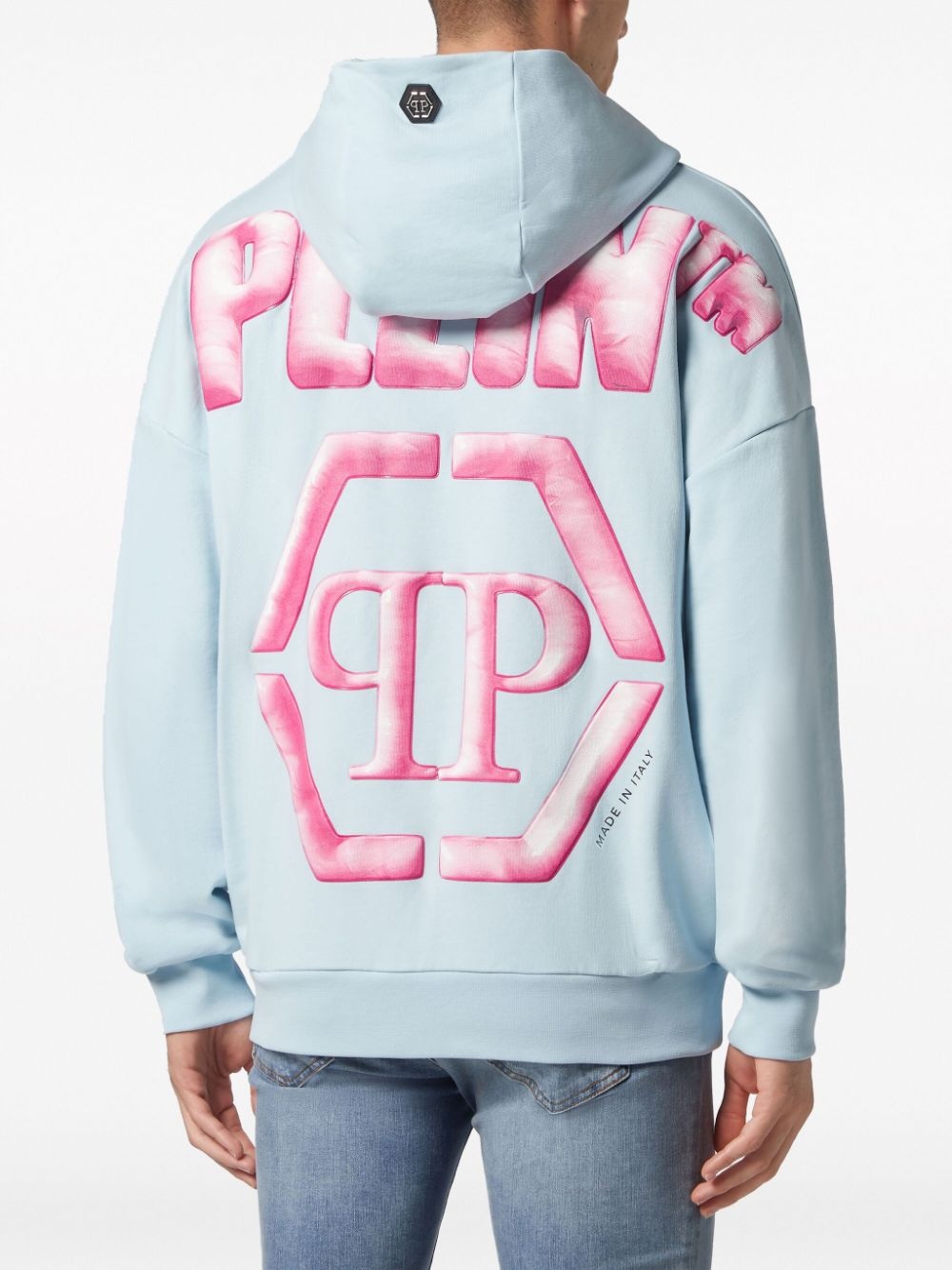 logo-embroidered cotton hoodie - 4