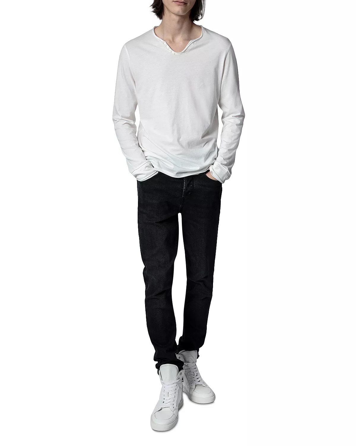 Monastir Cotton Long Sleeve Henley - 2