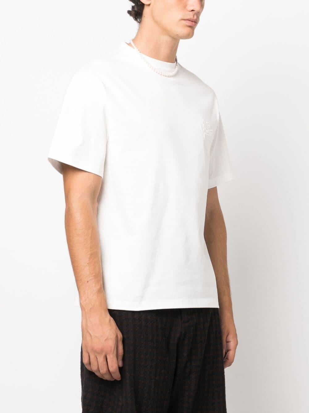 Pegaso embroidered cotton T-shirt - 3