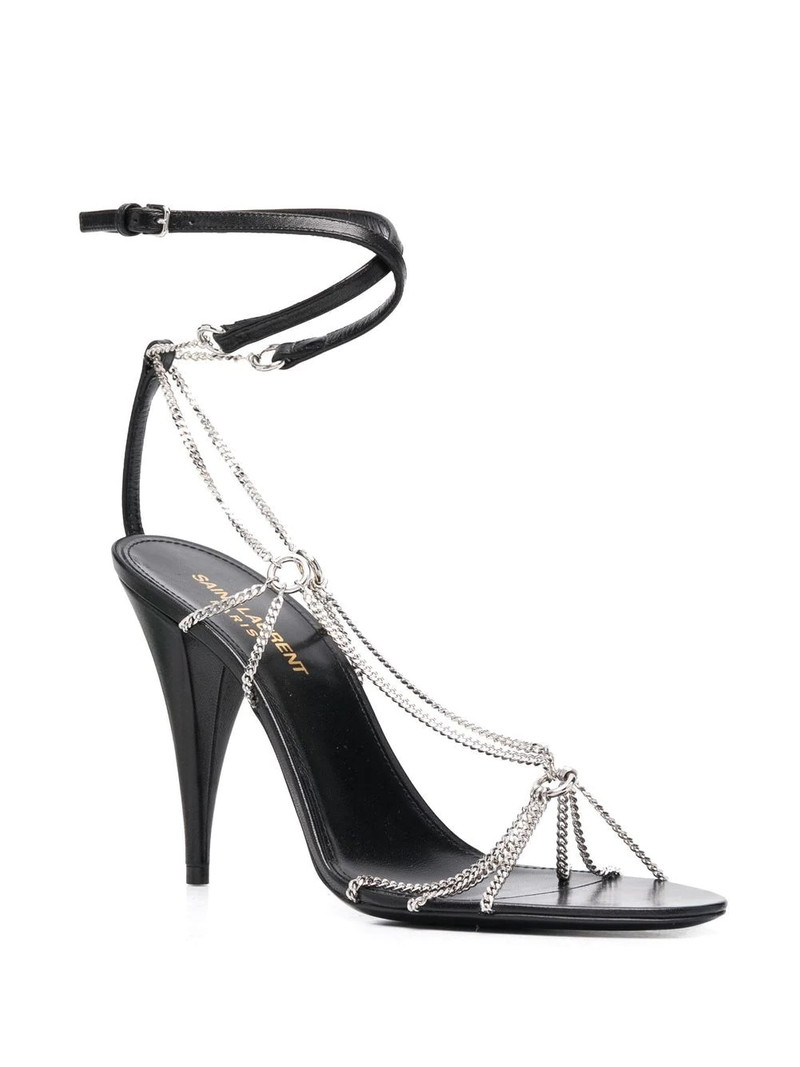 SAINT LAURENT chain-link strappy sandals outlook