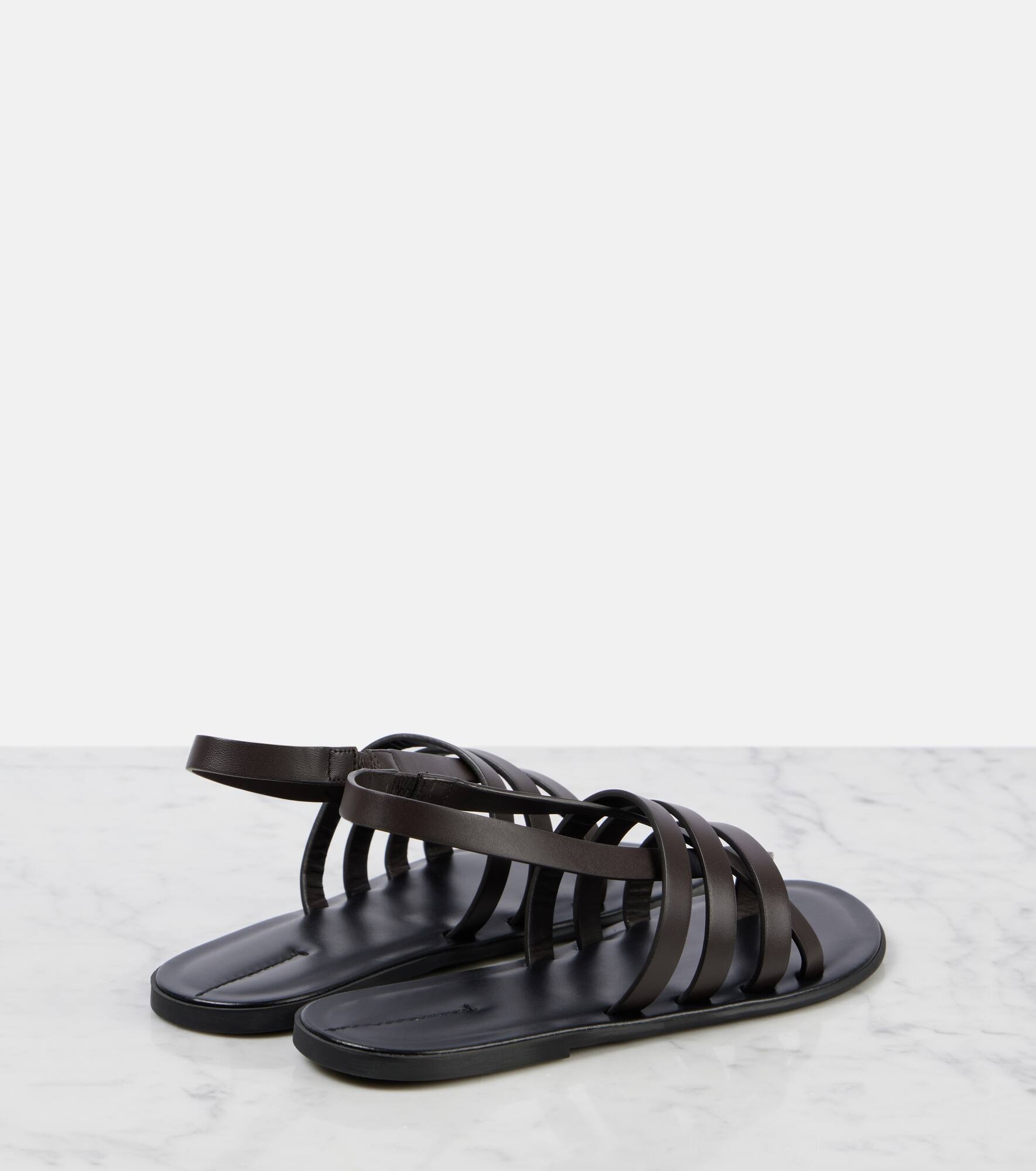 Line leather sandals - 3