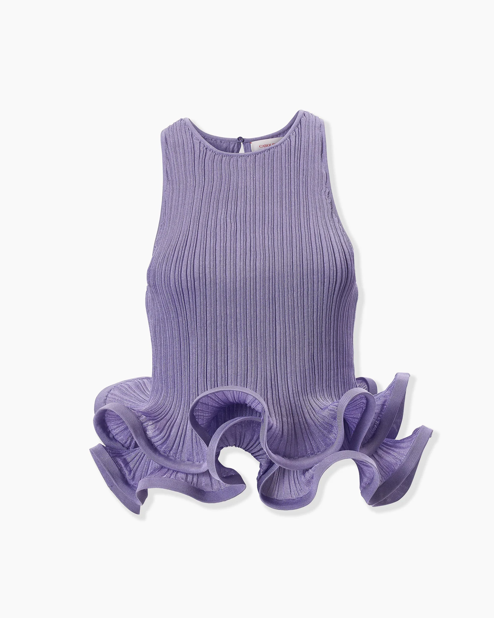 Sleeveless Top with Ruffled Hem - 1