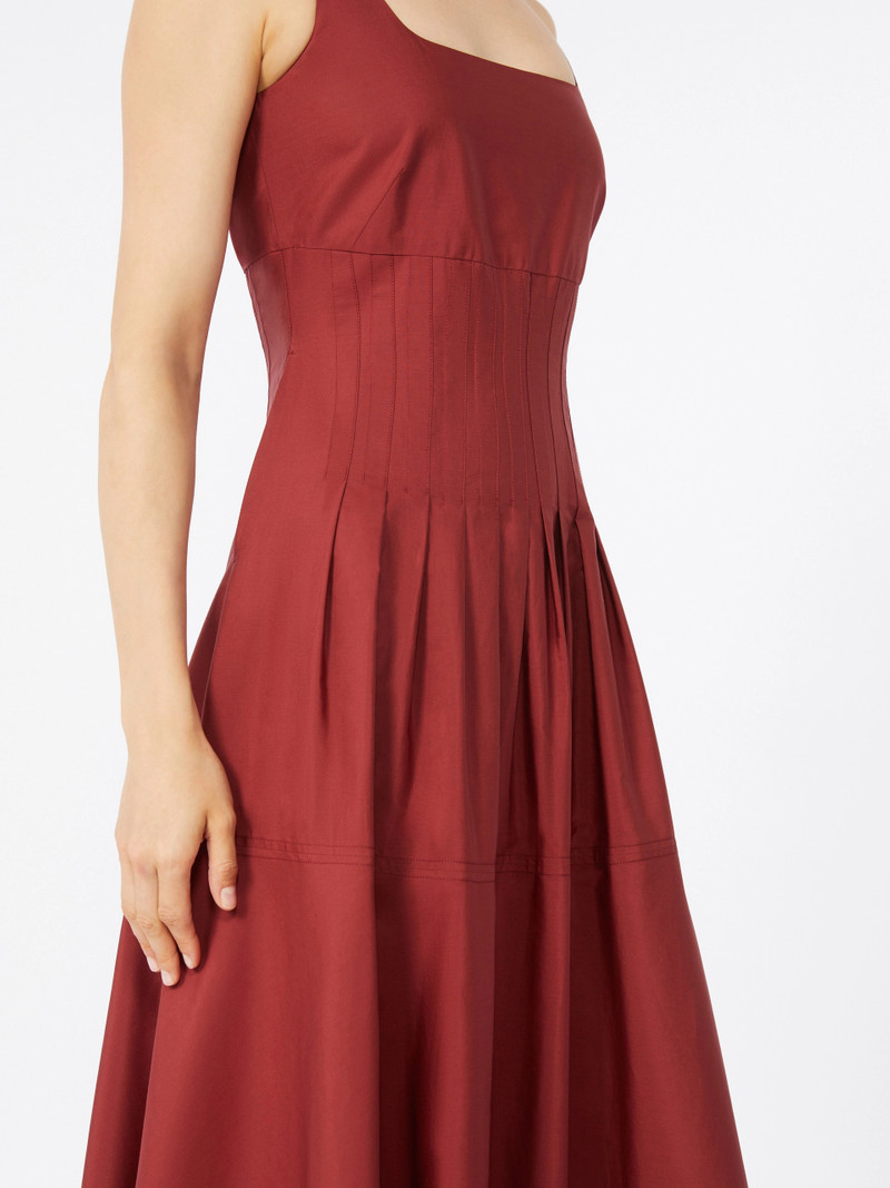 FELTRE Poplin full-skirt dress - BRICK RED 5