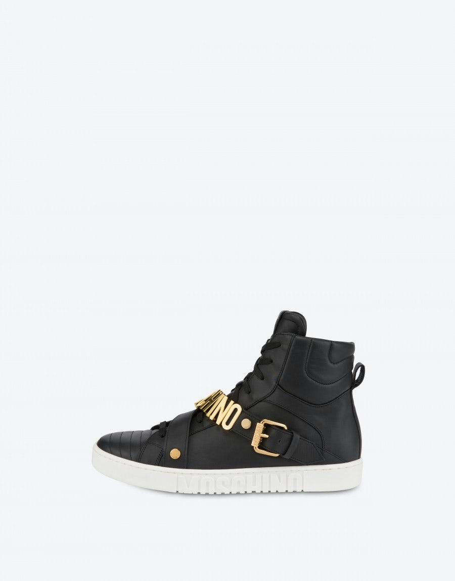 HIGH SNEAKERS IN CALFSKIN LOGO LETTERING - 3