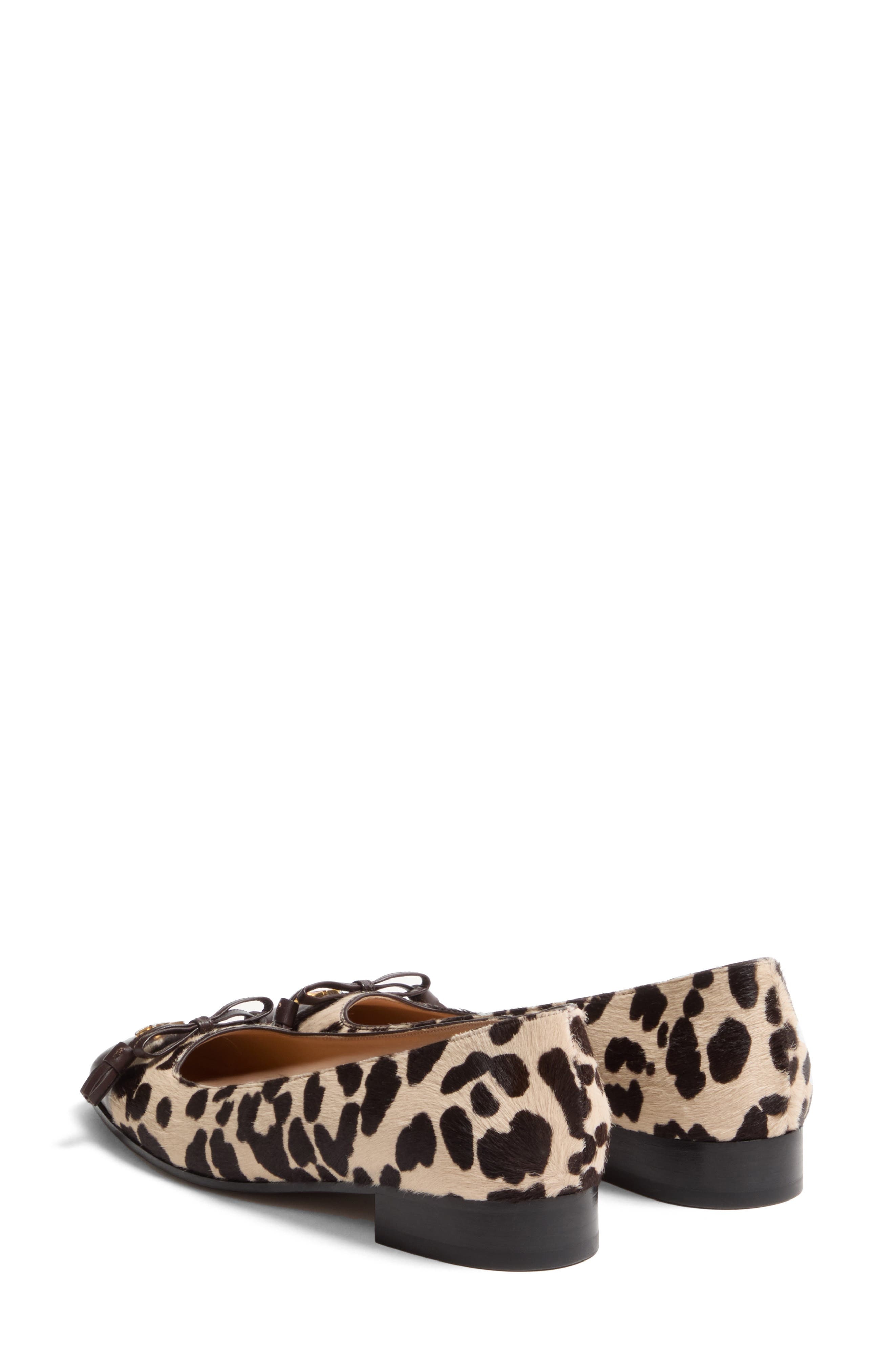 Valentino Garavani Valet du Roi Genuine Calf Hair Ballet Flat in Natural Print Calf Hair/Brown at No - 3