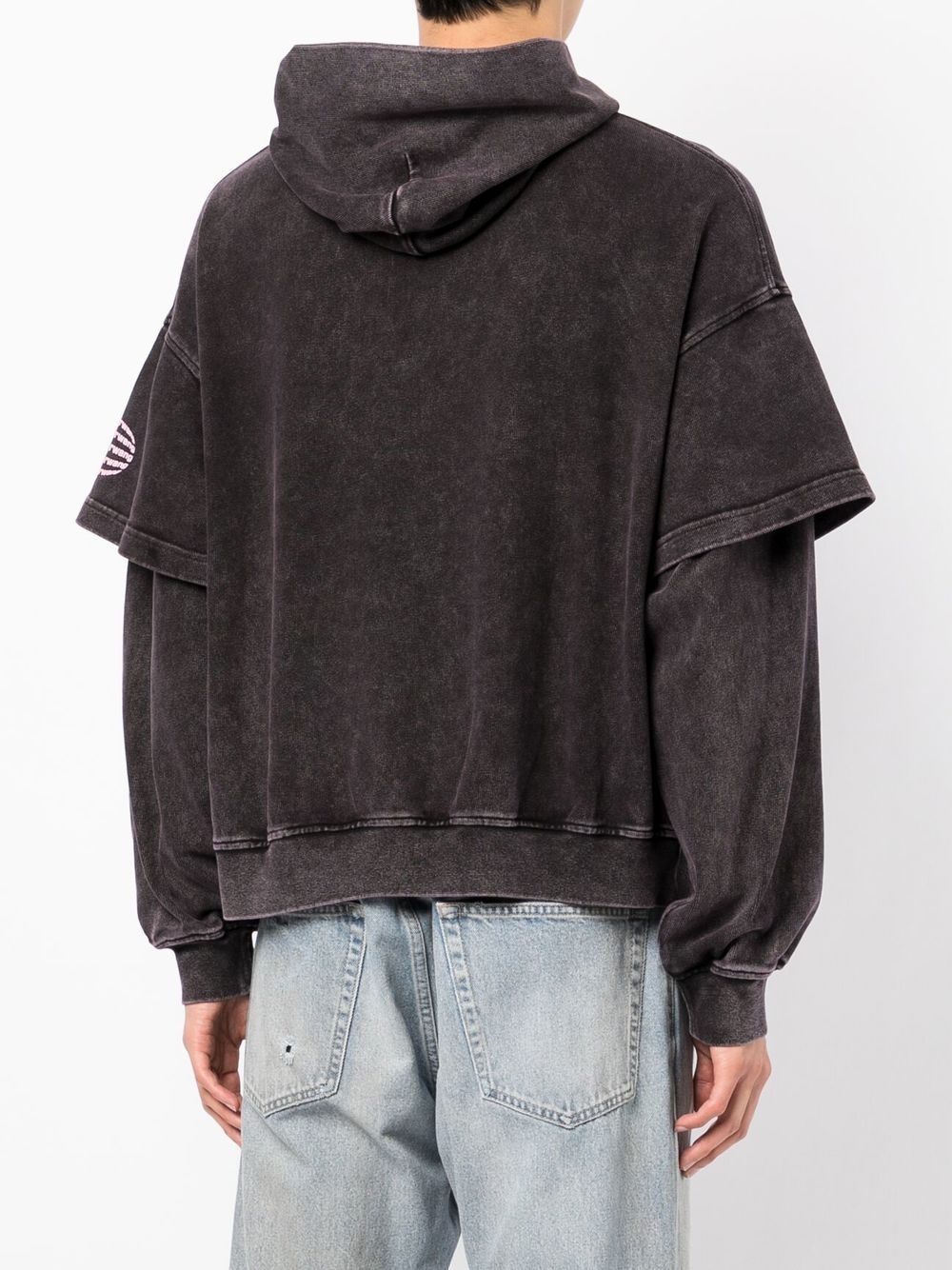 layered-sleeve detail hoodie - 4