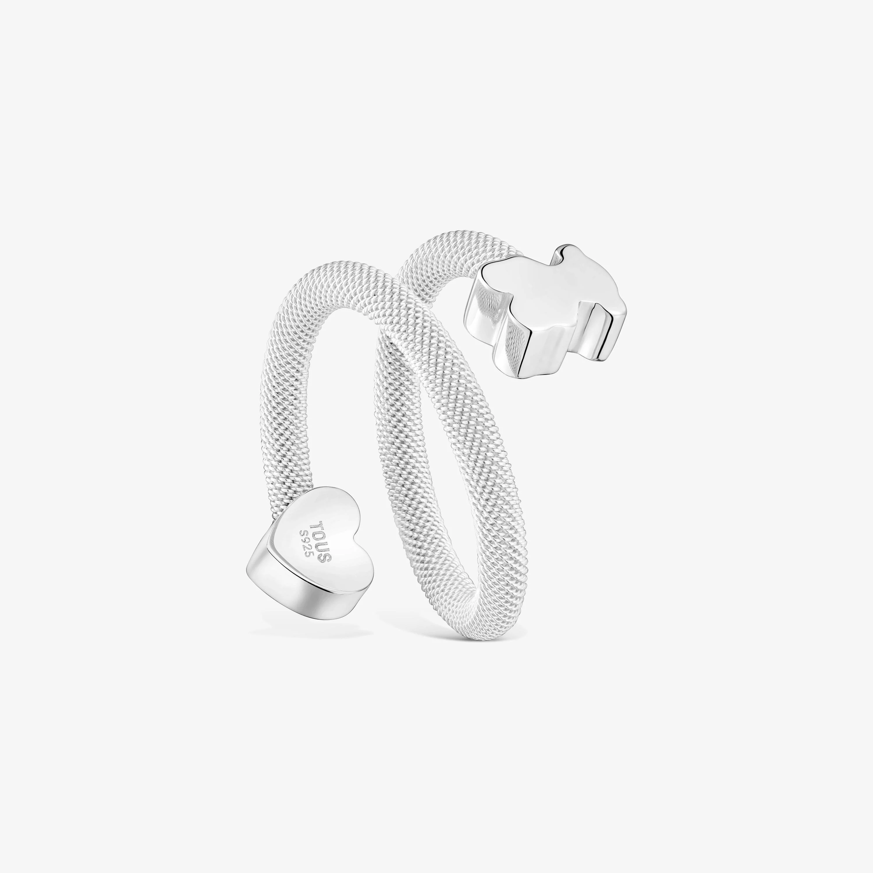 Silver Spiral ring with motifs Icon Mesh - 1