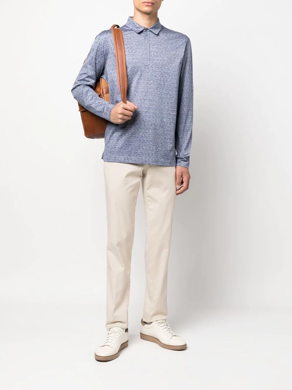 marl-knit polo shirt - 2