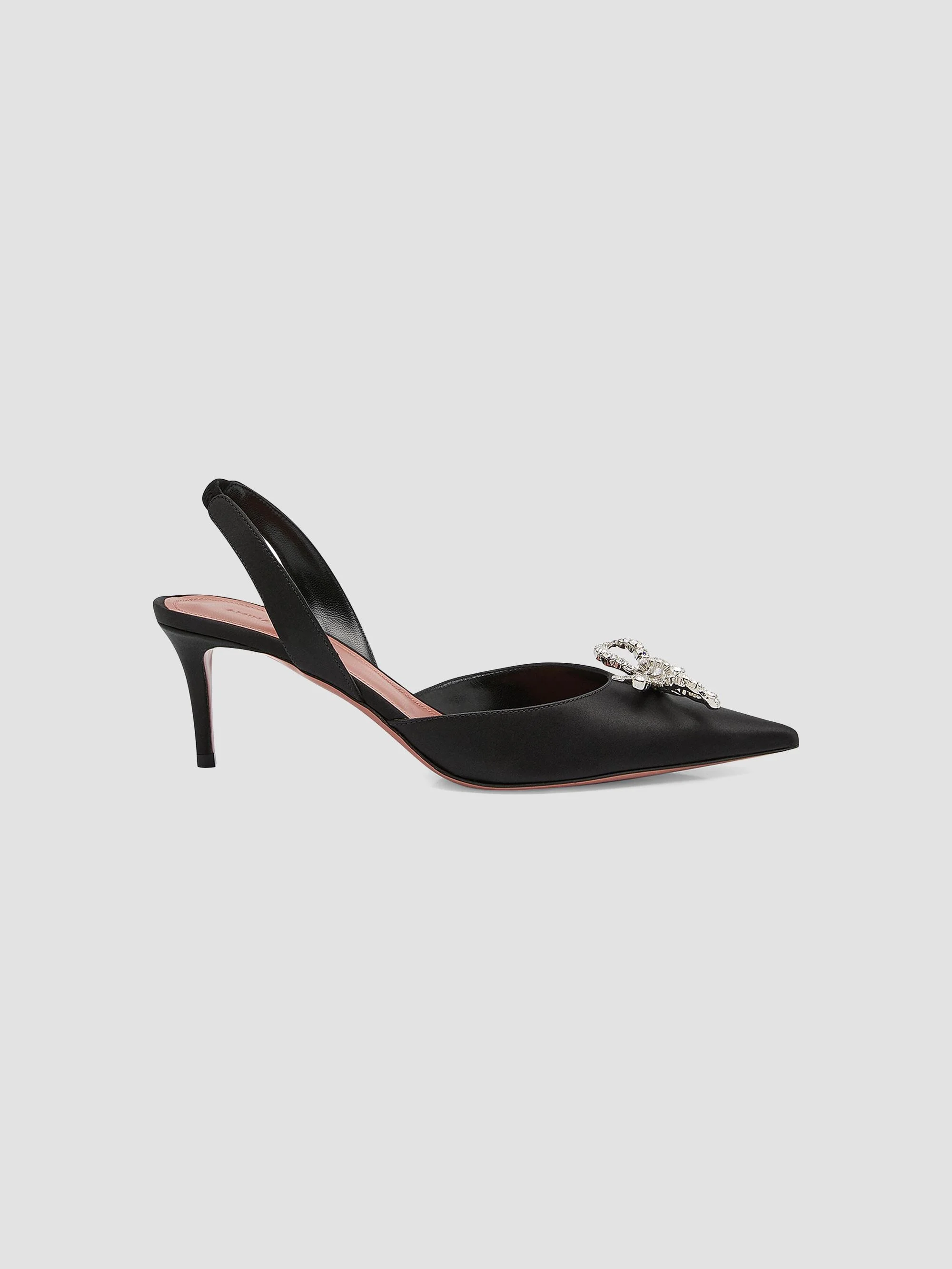 Women's Rosie 60MM Satin Slingback Pumps - Black - 1