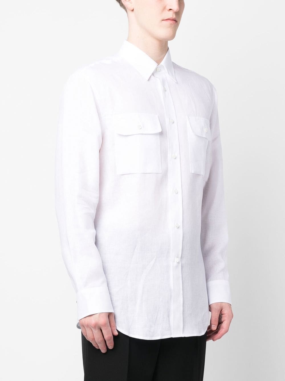 linen button-up shirt - 3