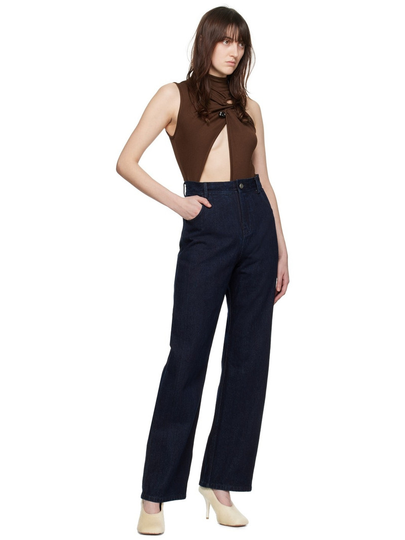CHRISTOPHER ESBER Navy Reconstruct High Waist Jeans outlook