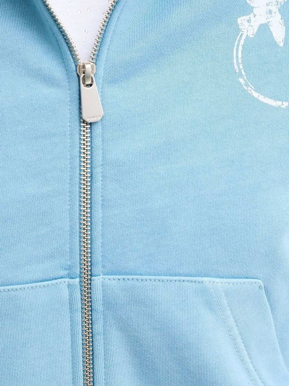 logo-print zip-up hoodie - 4