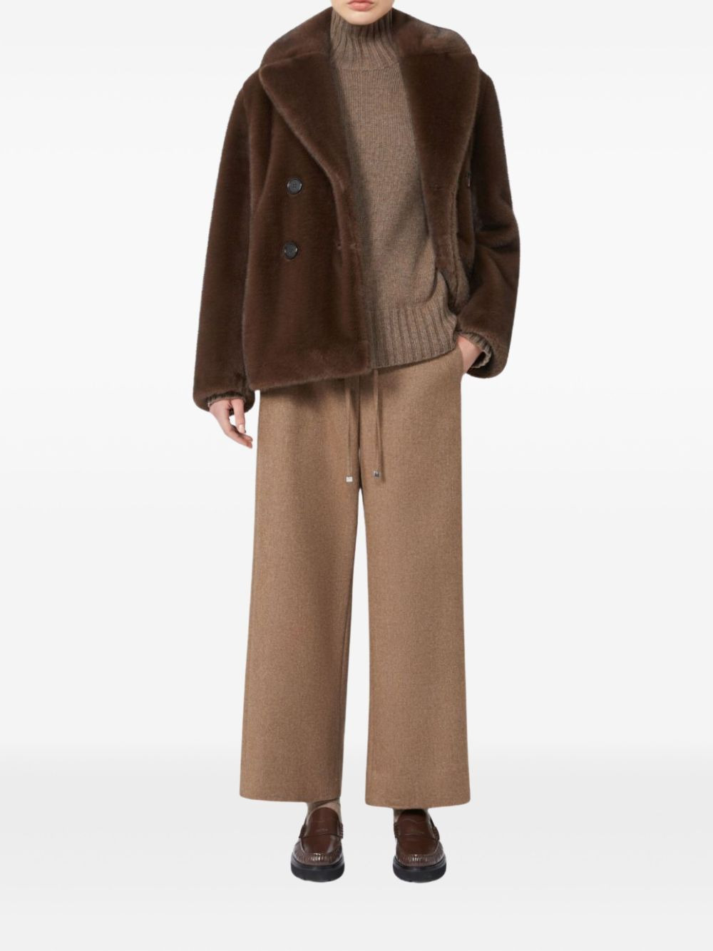 double-breasted collar jacket - 2