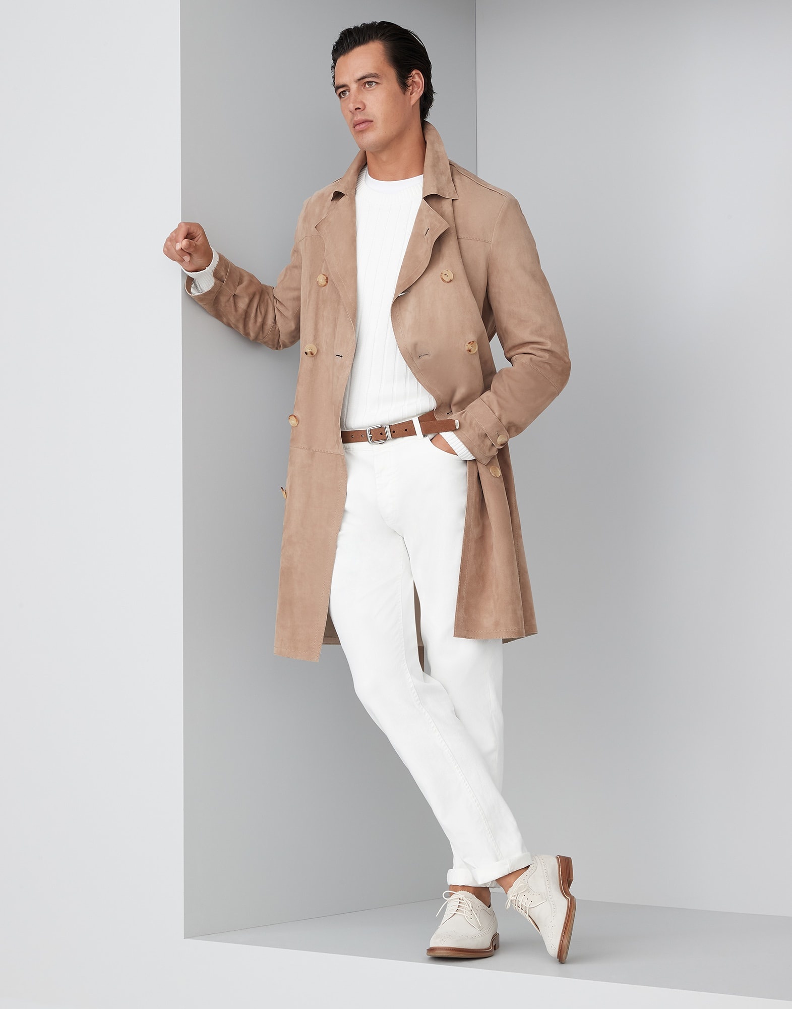 Brunello Cucinelli Suede trench coat | REVERSIBLE