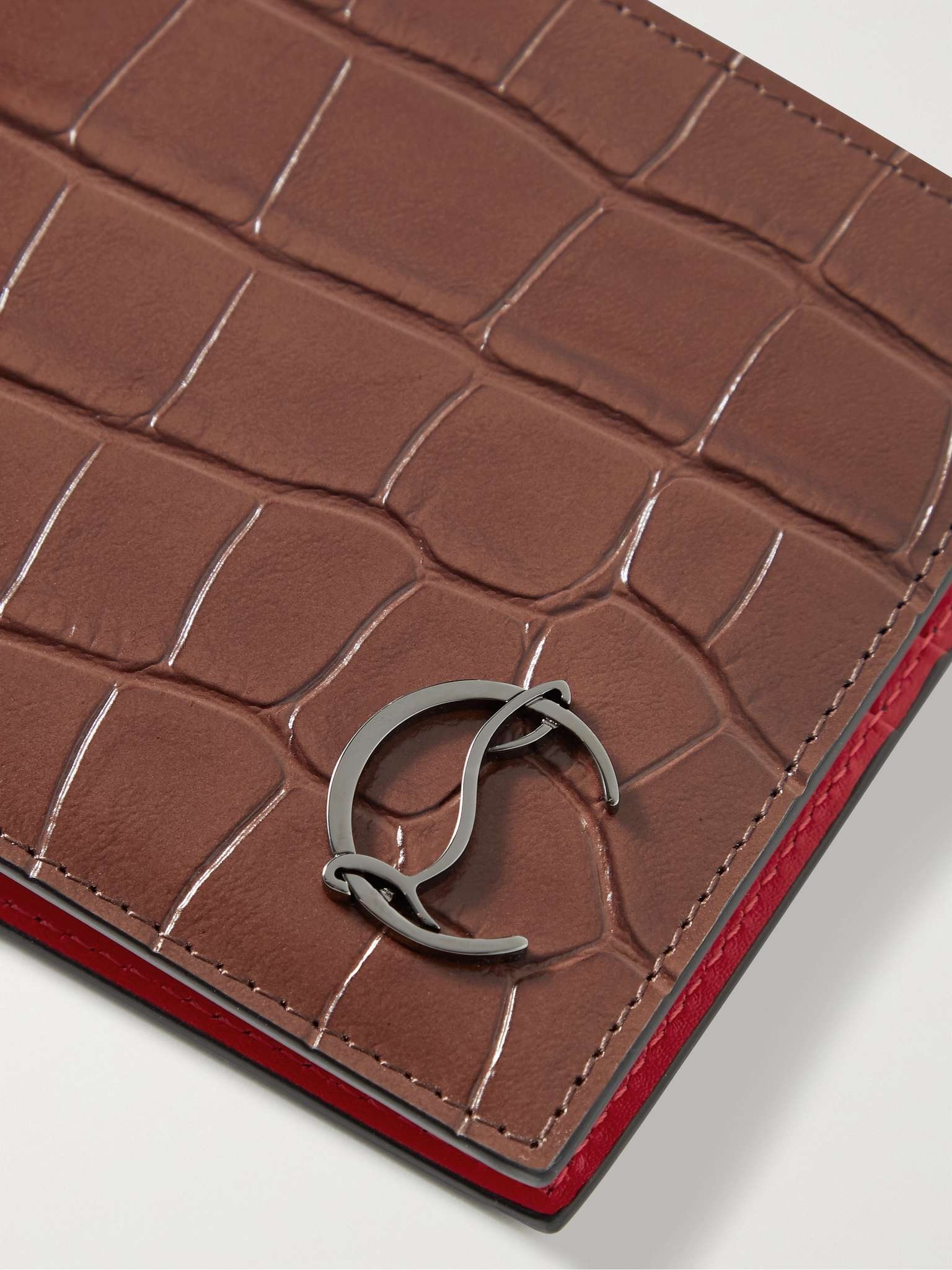 Croc-Effect Leather Billfold Wallet - 4