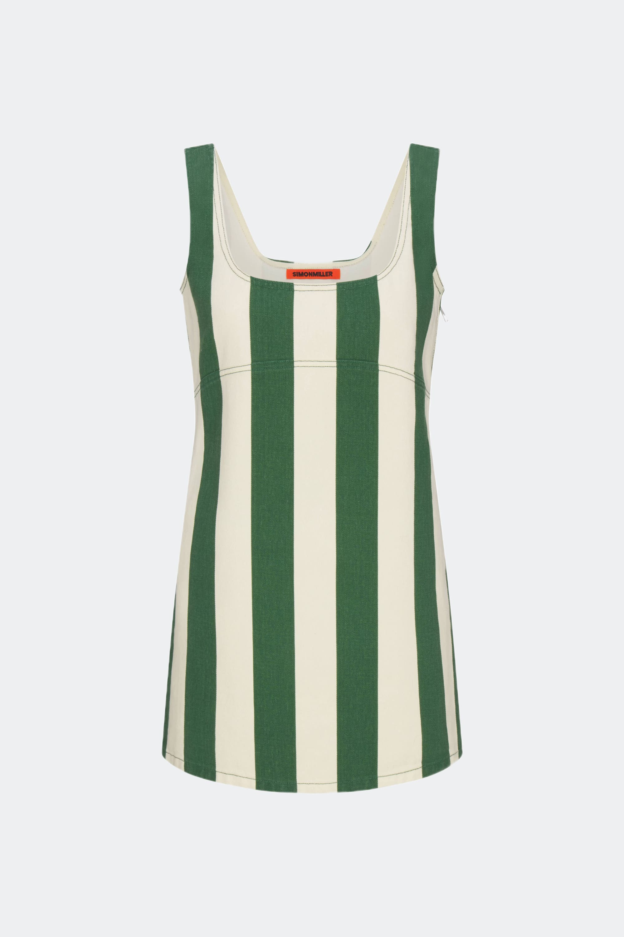 SIMONMILLER Sahara Striped Denim Dress in Gummy Green/ecru at Nordstrom - 2