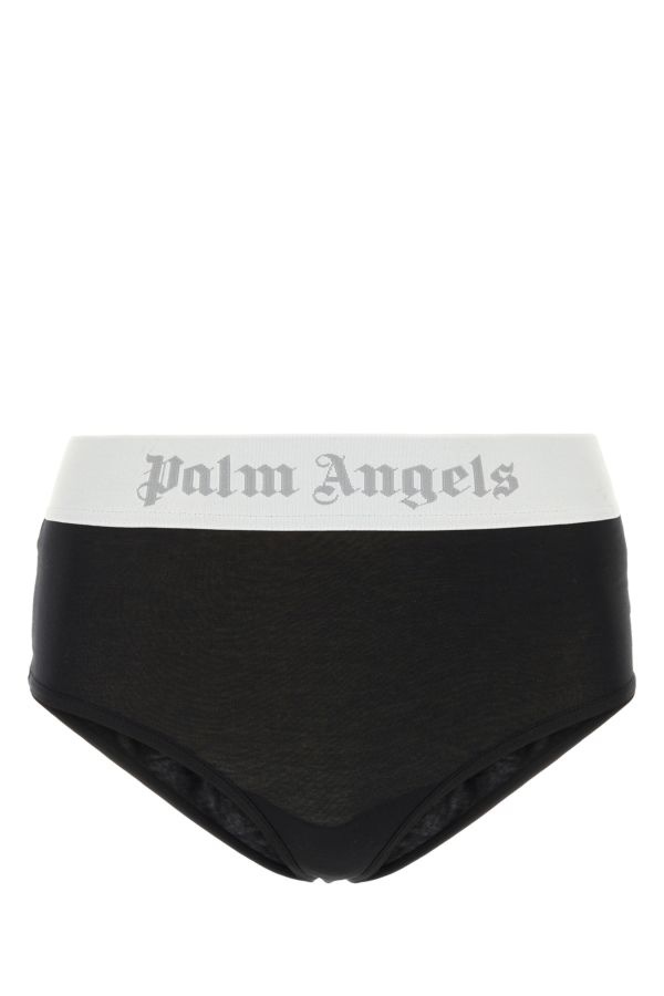 Black stretch cotton brief - 1