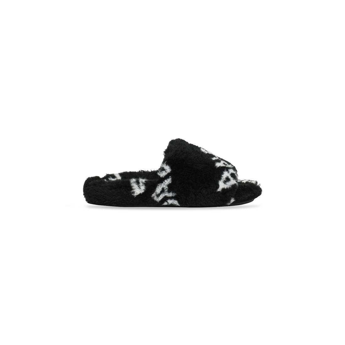 【BALENCIAGA】FURRY CLOSED ALLOVER LOGO Balenciaga Furry Closed AllOver Logo Black - POIZON