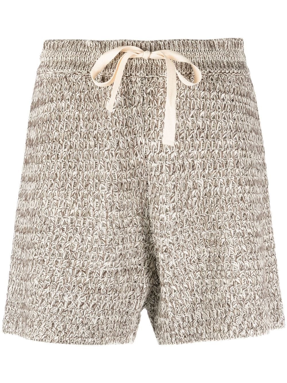 drawstring-waist knitted shorts - 1