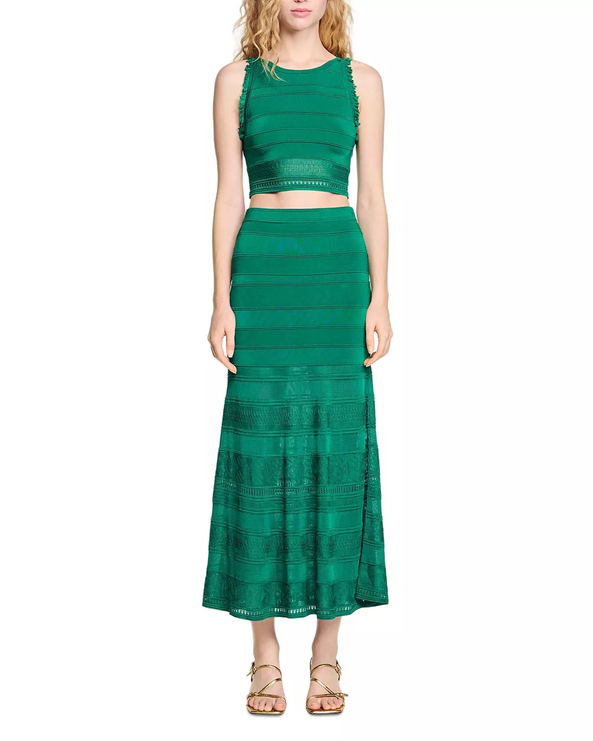 Decorative Knit Maxi Skirt - 5