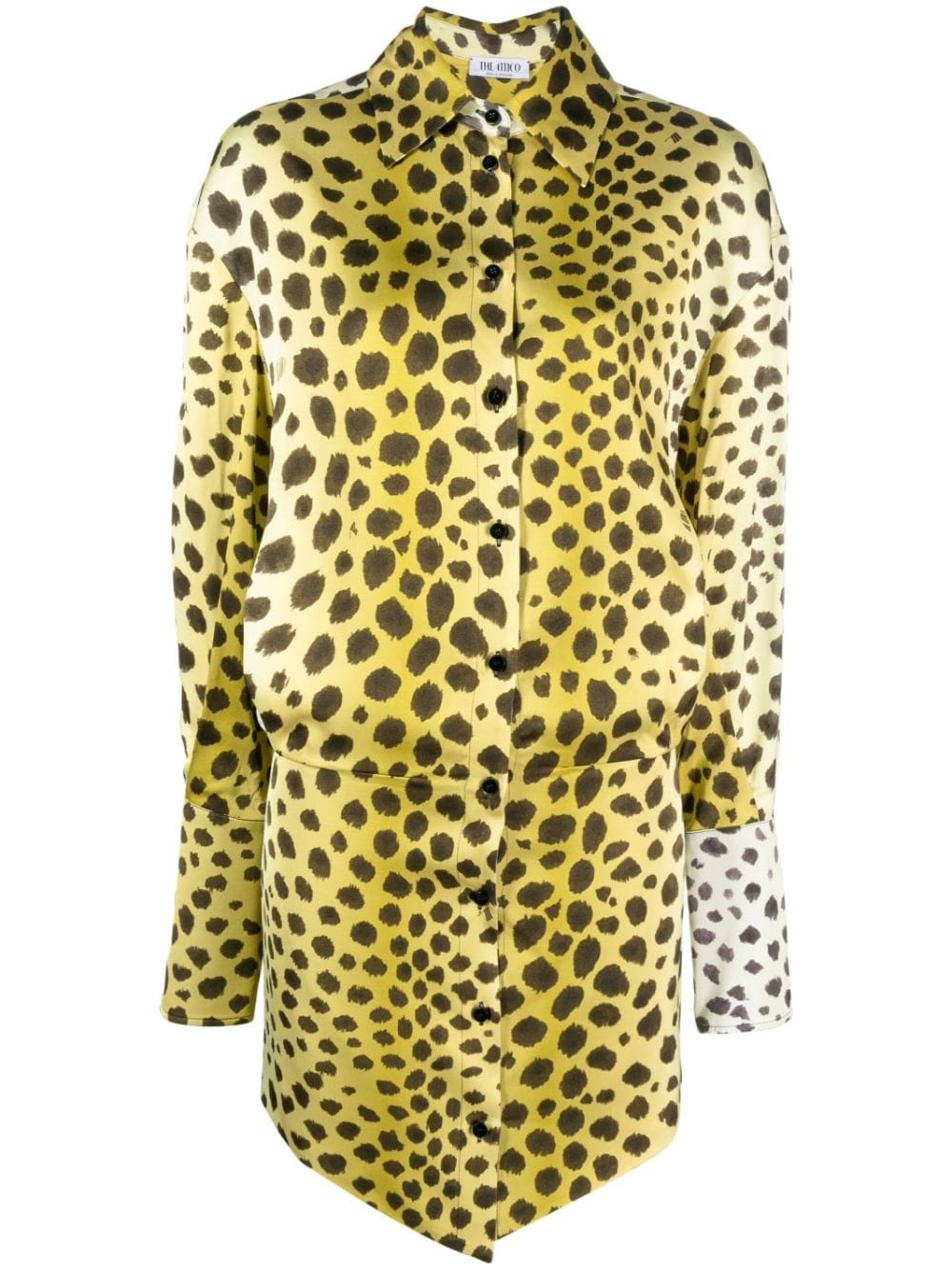 leopard-patterned shirt dress - 1