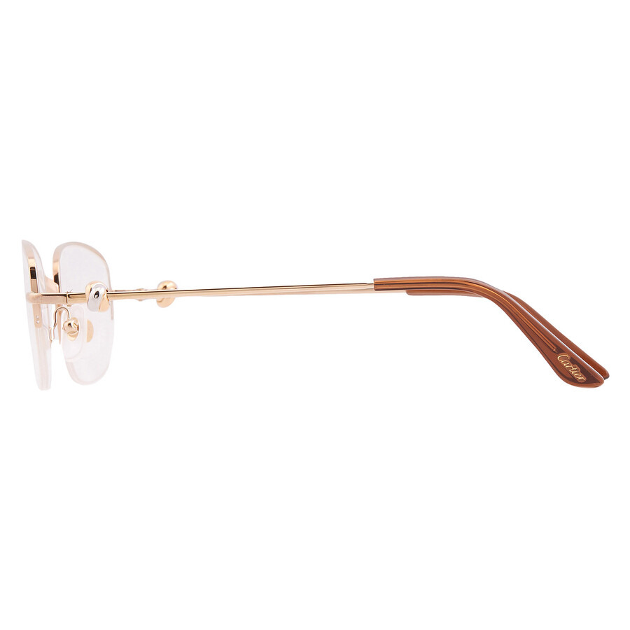 Cartier Trinity Demo Rectangular Ladies Eyeglasses CT0374O 001 54 - 4