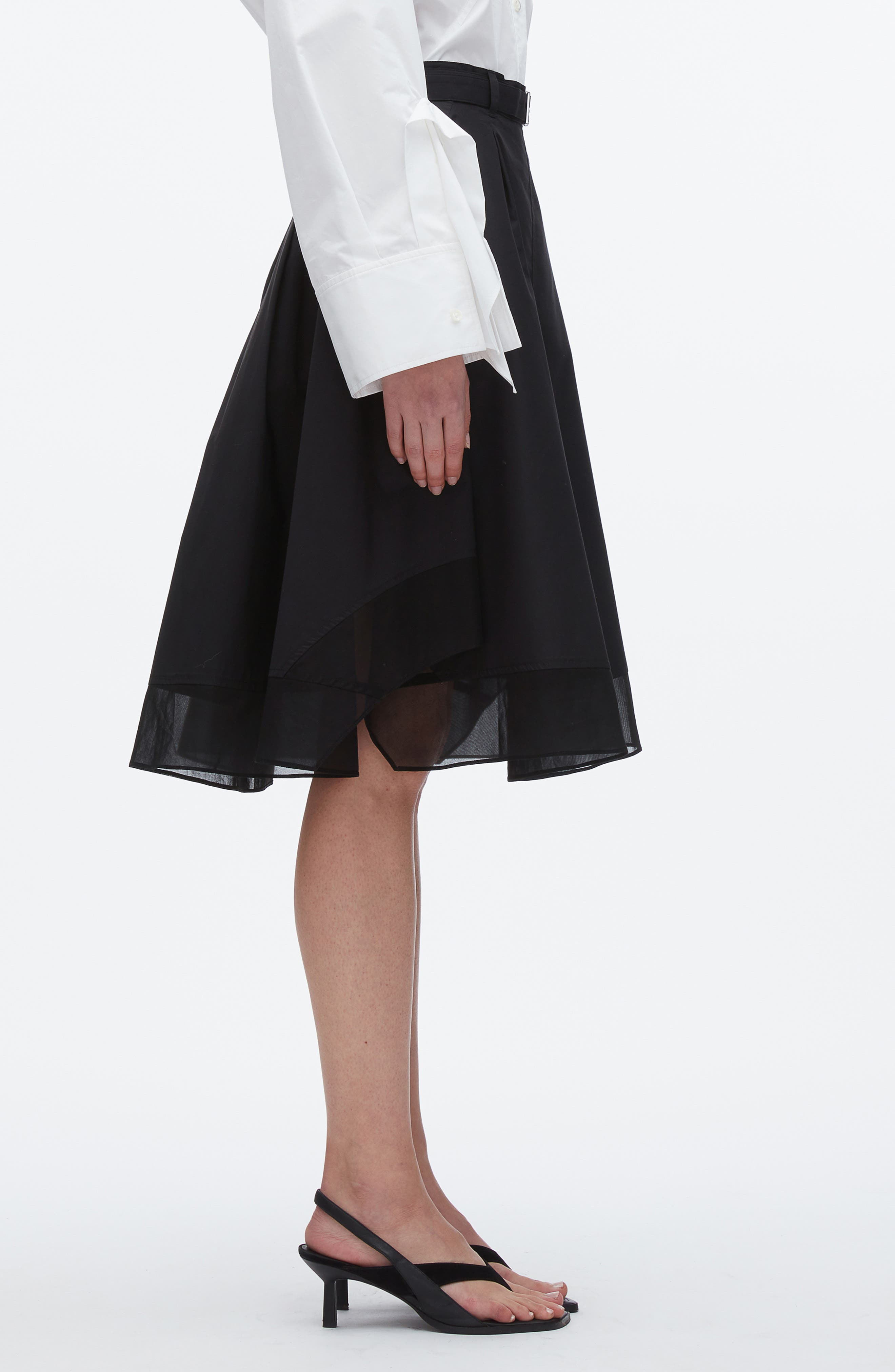 3.1 Phillip Lim Belted A-Line Chiffon Skirt in Black at Nordstrom - 4