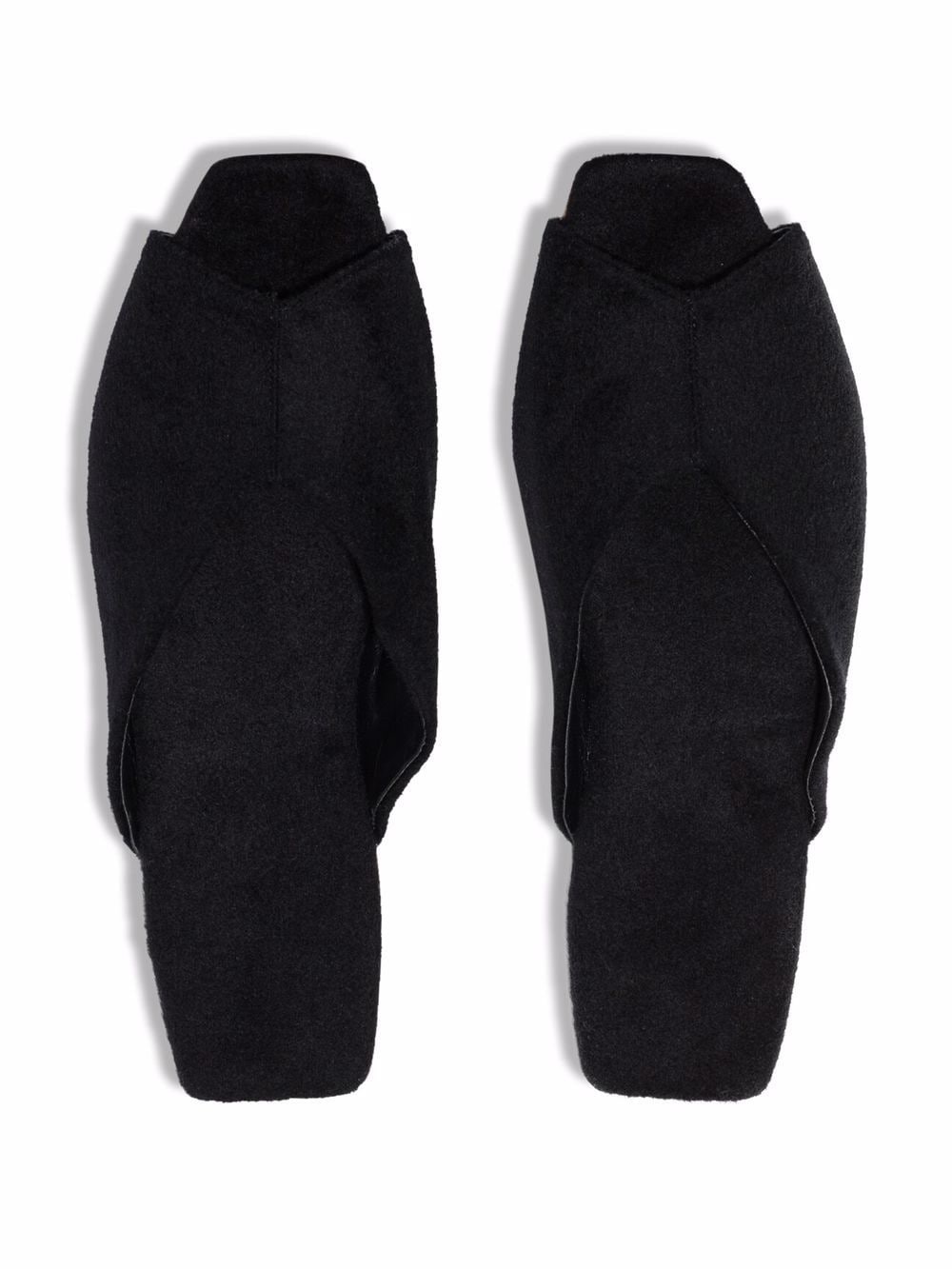 open-toe wool slippers - 4