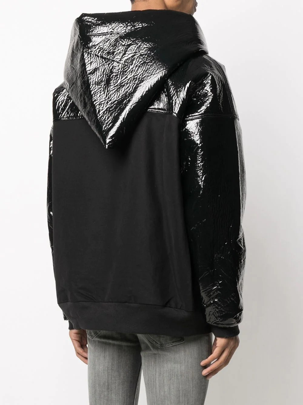 crinkled glossy hooded jacket - 4
