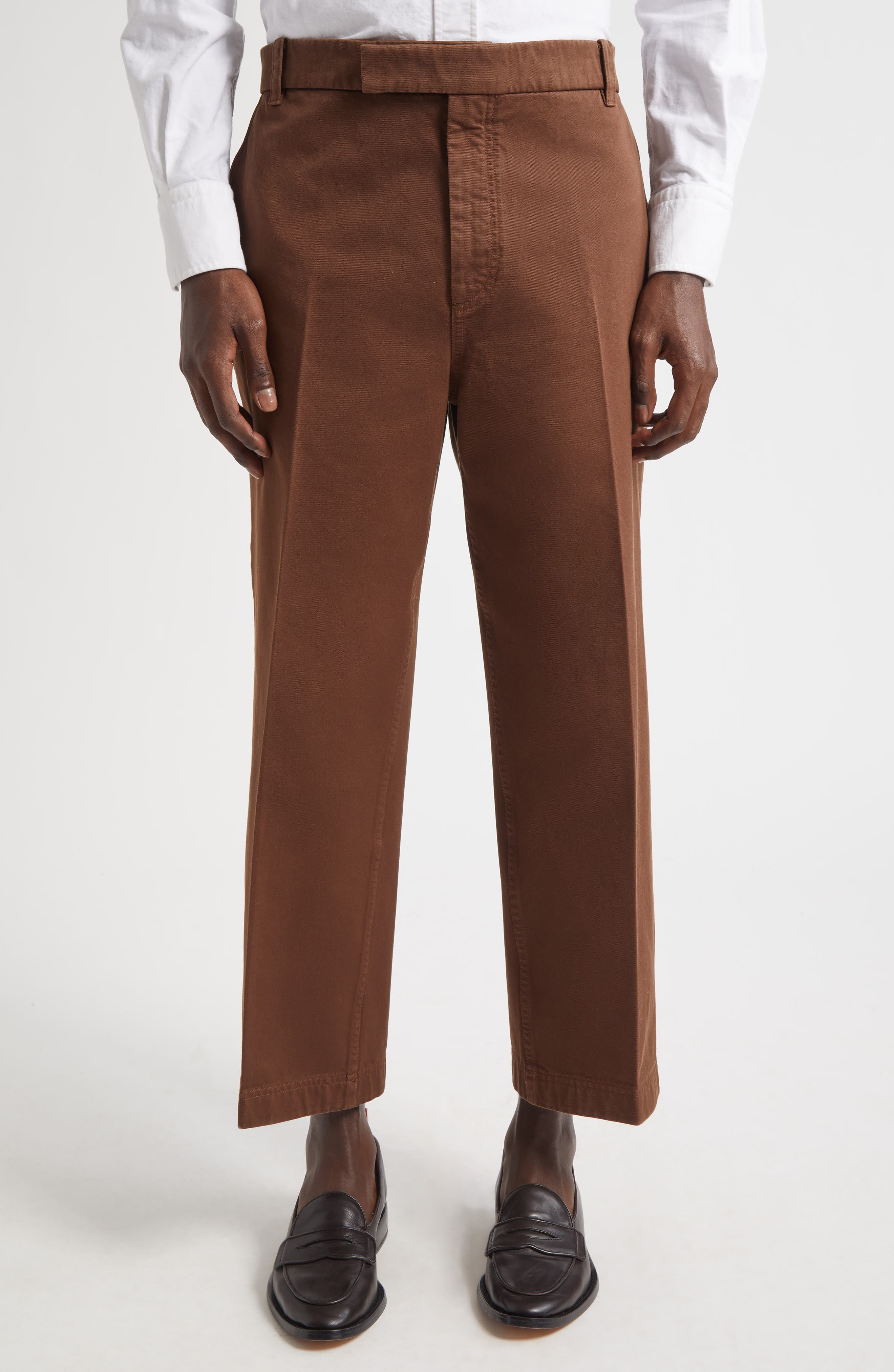 Thom Browne Cotton Twill Crop Chinos at Nordstrom - 4