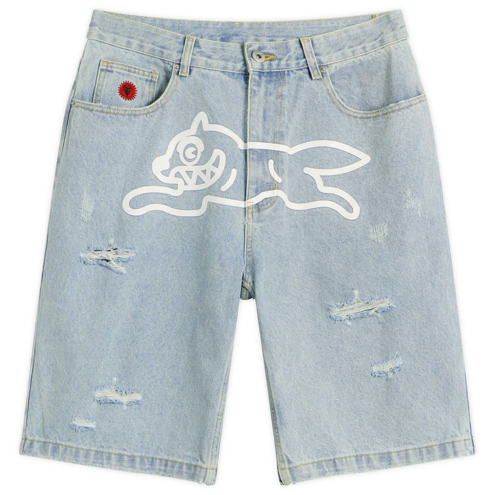 ICECREAM Running Dog Denim Shorts - 1