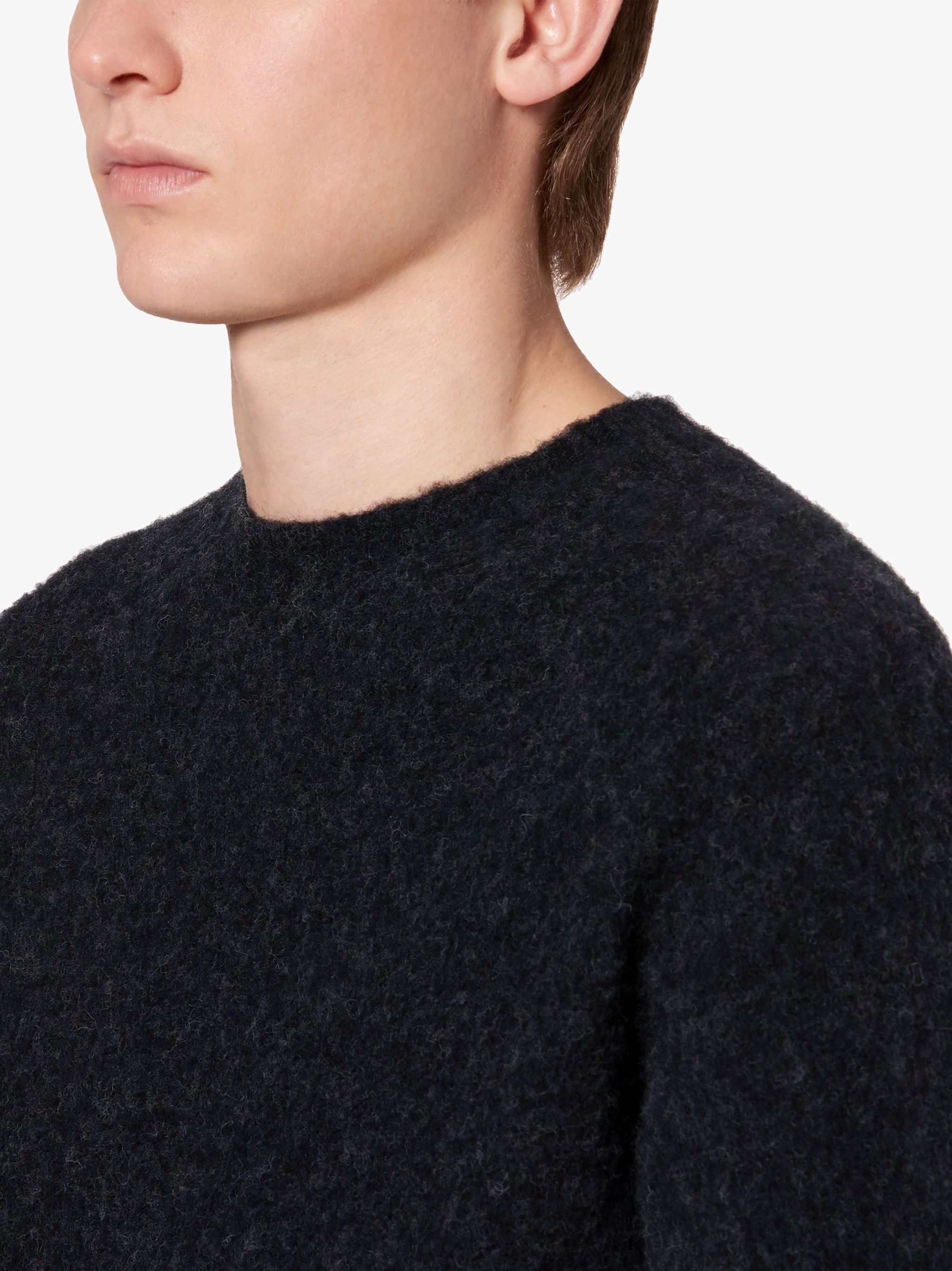 HUTCHINS CHARCOAL WOOL CREW NECK SWEATER - 5